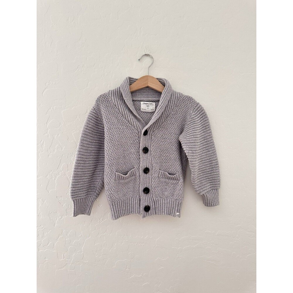 Sovereign Code Los Angeles Boys 5 Years Cable Knit Wool Cardigan Grandpa Core